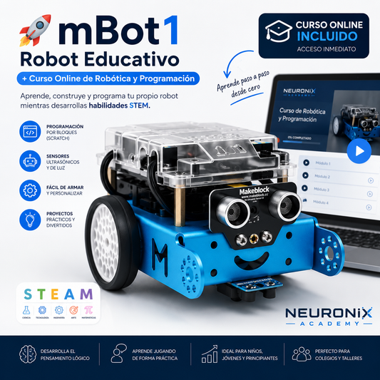 🚀 mBot1 Robot Educativo + Curso Online de Robótica y Programación